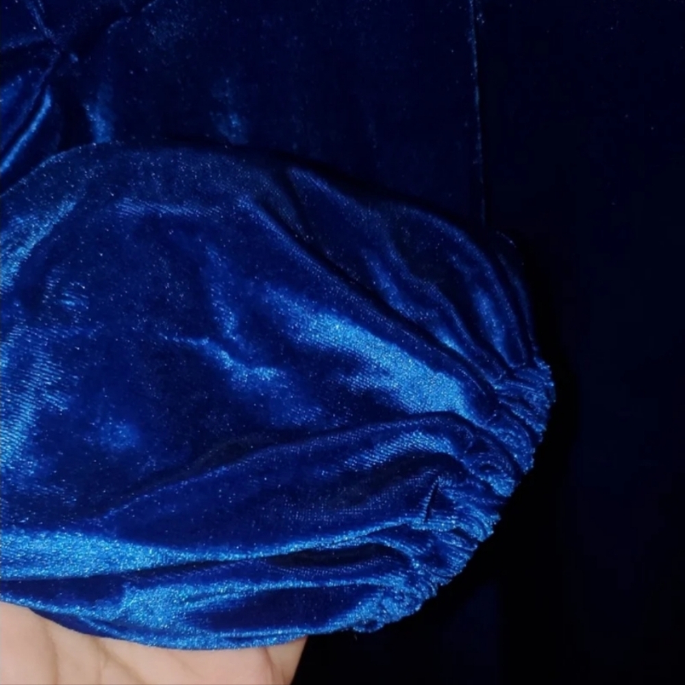 Eloquii Blue Velvet Dress NEW With Tags Size 20 / 22 Plus Size Dress NWT Elegant - Picture 5 of 11